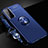 Ultra-thin Silicone Gel Soft Case Cover with Magnetic Finger Ring Stand A01 for Samsung Galaxy S21 Plus 5G Blue
