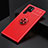 Ultra-thin Silicone Gel Soft Case Cover with Magnetic Finger Ring Stand A01 for Samsung Galaxy S21 Ultra 5G