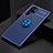 Ultra-thin Silicone Gel Soft Case Cover with Magnetic Finger Ring Stand A01 for Samsung Galaxy S21 Ultra 5G Blue