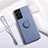 Ultra-thin Silicone Gel Soft Case Cover with Magnetic Finger Ring Stand A01 for Samsung Galaxy S21 Ultra 5G Lavender Gray