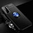 Ultra-thin Silicone Gel Soft Case Cover with Magnetic Finger Ring Stand A01 for Samsung Galaxy S23 Plus 5G Blue and Black