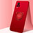 Ultra-thin Silicone Gel Soft Case Cover with Magnetic Finger Ring Stand A01 for Vivo V20 Pro 5G Red