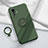 Ultra-thin Silicone Gel Soft Case Cover with Magnetic Finger Ring Stand A01 for Vivo X50 5G Green
