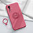 Ultra-thin Silicone Gel Soft Case Cover with Magnetic Finger Ring Stand A01 for Vivo X50 5G Red Wine