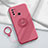 Ultra-thin Silicone Gel Soft Case Cover with Magnetic Finger Ring Stand A01 for Vivo Y50 Red