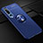 Ultra-thin Silicone Gel Soft Case Cover with Magnetic Finger Ring Stand A01 for Xiaomi Mi 10 Blue