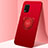 Ultra-thin Silicone Gel Soft Case Cover with Magnetic Finger Ring Stand A01 for Xiaomi Mi 10 Lite Red