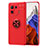 Ultra-thin Silicone Gel Soft Case Cover with Magnetic Finger Ring Stand A01 for Xiaomi Mi 11 Pro 5G Red