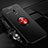 Ultra-thin Silicone Gel Soft Case Cover with Magnetic Finger Ring Stand A01 for Xiaomi Redmi 8A Red and Black