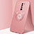 Ultra-thin Silicone Gel Soft Case Cover with Magnetic Finger Ring Stand A01 for Xiaomi Redmi 9 Prime India Rose Gold