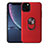 Ultra-thin Silicone Gel Soft Case Cover with Magnetic Finger Ring Stand A02 for Apple iPhone 11 Pro Max Red