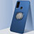 Ultra-thin Silicone Gel Soft Case Cover with Magnetic Finger Ring Stand A02 for Huawei Honor Play4T Blue
