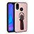 Ultra-thin Silicone Gel Soft Case Cover with Magnetic Finger Ring Stand A02 for Huawei Nova 3e Rose Gold