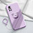 Ultra-thin Silicone Gel Soft Case Cover with Magnetic Finger Ring Stand A02 for Huawei Nova 8 Pro 5G Clove Purple