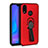 Ultra-thin Silicone Gel Soft Case Cover with Magnetic Finger Ring Stand A02 for Huawei P20 Lite Red