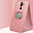 Ultra-thin Silicone Gel Soft Case Cover with Magnetic Finger Ring Stand A02 for Nokia 7 Plus Rose Gold