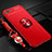 Ultra-thin Silicone Gel Soft Case Cover with Magnetic Finger Ring Stand A02 for Oppo A12e Red