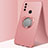 Ultra-thin Silicone Gel Soft Case Cover with Magnetic Finger Ring Stand A02 for Oppo A33 Rose Gold