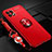 Ultra-thin Silicone Gel Soft Case Cover with Magnetic Finger Ring Stand A02 for Oppo A72 5G Red