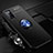 Ultra-thin Silicone Gel Soft Case Cover with Magnetic Finger Ring Stand A02 for Oppo A72 Blue and Black