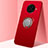 Ultra-thin Silicone Gel Soft Case Cover with Magnetic Finger Ring Stand A02 for Oppo Ace2 Red