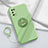 Ultra-thin Silicone Gel Soft Case Cover with Magnetic Finger Ring Stand A02 for Oppo K7x 5G Green