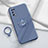 Ultra-thin Silicone Gel Soft Case Cover with Magnetic Finger Ring Stand A02 for Oppo K7x 5G Lavender Gray