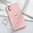 Ultra-thin Silicone Gel Soft Case Cover with Magnetic Finger Ring Stand A02 for Oppo K7x 5G Pink