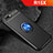 Ultra-thin Silicone Gel Soft Case Cover with Magnetic Finger Ring Stand A02 for Oppo R15X Blue and Black