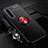 Ultra-thin Silicone Gel Soft Case Cover with Magnetic Finger Ring Stand A02 for Oppo Reno3 Pro Red and Black
