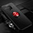 Ultra-thin Silicone Gel Soft Case Cover with Magnetic Finger Ring Stand A02 for Vivo Nex 3 5G Red and Black