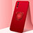 Ultra-thin Silicone Gel Soft Case Cover with Magnetic Finger Ring Stand A02 for Vivo Y20 Red