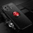 Ultra-thin Silicone Gel Soft Case Cover with Magnetic Finger Ring Stand A02 for Xiaomi Mi 11 Pro 5G Red and Black