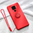 Ultra-thin Silicone Gel Soft Case Cover with Magnetic Finger Ring Stand A03 for Huawei Nova 5z Red