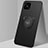 Ultra-thin Silicone Gel Soft Case Cover with Magnetic Finger Ring Stand A03 for Oppo A92s 5G Black