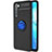 Ultra-thin Silicone Gel Soft Case Cover with Magnetic Finger Ring Stand A03 for Oppo K7 5G Blue and Black