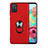 Ultra-thin Silicone Gel Soft Case Cover with Magnetic Finger Ring Stand A03 for Samsung Galaxy A71 5G Red