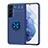 Ultra-thin Silicone Gel Soft Case Cover with Magnetic Finger Ring Stand A03 for Samsung Galaxy S21 5G Blue