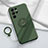 Ultra-thin Silicone Gel Soft Case Cover with Magnetic Finger Ring Stand A03 for Samsung Galaxy S21 Ultra 5G Green