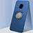 Ultra-thin Silicone Gel Soft Case Cover with Magnetic Finger Ring Stand A03 for Vivo Nex 3 5G Blue