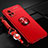 Ultra-thin Silicone Gel Soft Case Cover with Magnetic Finger Ring Stand A03 for Vivo V20 Pro 5G Red