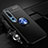 Ultra-thin Silicone Gel Soft Case Cover with Magnetic Finger Ring Stand A03 for Xiaomi Mi 10 Pro Blue and Black