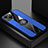 Ultra-thin Silicone Gel Soft Case Cover with Magnetic Finger Ring Stand A04 for Apple iPhone 13 Blue