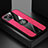 Ultra-thin Silicone Gel Soft Case Cover with Magnetic Finger Ring Stand A04 for Apple iPhone 13 Red