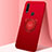 Ultra-thin Silicone Gel Soft Case Cover with Magnetic Finger Ring Stand A04 for Oppo A8 Red
