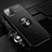 Ultra-thin Silicone Gel Soft Case Cover with Magnetic Finger Ring Stand A04 for Oppo A92s 5G Black