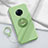 Ultra-thin Silicone Gel Soft Case Cover with Magnetic Finger Ring Stand A04 for Vivo Nex 3 5G Cyan