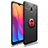 Ultra-thin Silicone Gel Soft Case Cover with Magnetic Finger Ring Stand A04 for Xiaomi Redmi 8A Red and Black