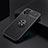 Ultra-thin Silicone Gel Soft Case Cover with Magnetic Finger Ring Stand A05 for Apple iPhone 13 Black