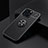 Ultra-thin Silicone Gel Soft Case Cover with Magnetic Finger Ring Stand A05 for Apple iPhone 13 Pro Black